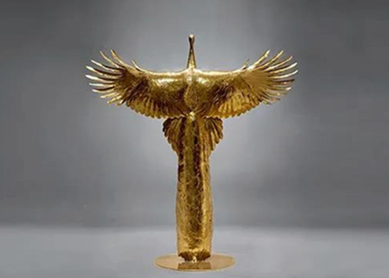Métal décoratif adapté aux besoins du client par fibre de verre Wing Angel Sculpture d'abrégé sur figure