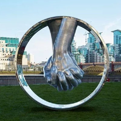 Toutes sculptures modernes de main d'acier inoxydable de statues en métal de décor de taille