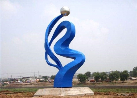 Sculptures modernes modernes de haute qualité en acier inoxydable de boule de miroir de décor de jardin