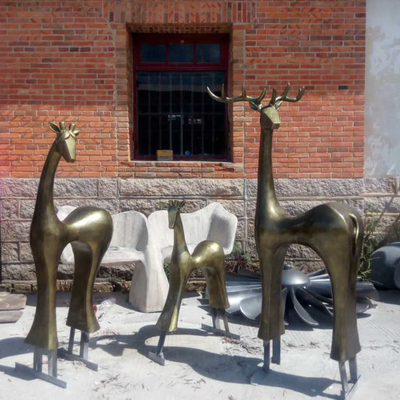 Moulage animal de statues de Fawn Garden Life Size Bronze de résumé décoratif
