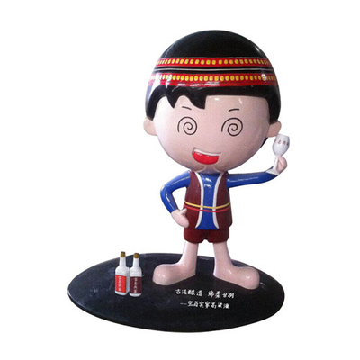 Poupée décorative d'intérieur Toy Figurine de sculptures faites sur commande en fibre de verre d'image de marque