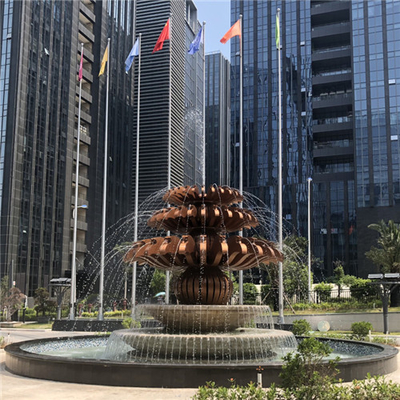Le jardin extérieur de fontaine d'eau sculpte moderne d'acier inoxydable adapté aux besoins du client