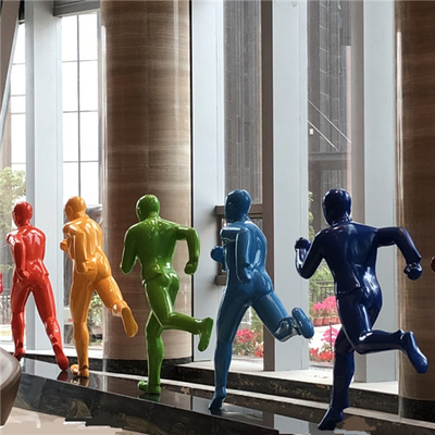 Coloré extérieur de statues de fibre de verre courante d'homme adapté aux besoins du client pour le lobby