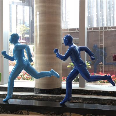Coloré extérieur de statues de fibre de verre courante d'homme adapté aux besoins du client pour le lobby