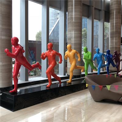 Coloré extérieur de statues de fibre de verre courante d'homme adapté aux besoins du client pour le lobby