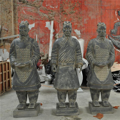 Le jardin extérieur de guerriers de terre cuite sculpte grandeur nature de fibre de verre peint