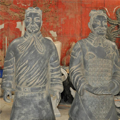 Le jardin extérieur de guerriers de terre cuite sculpte grandeur nature de fibre de verre peint