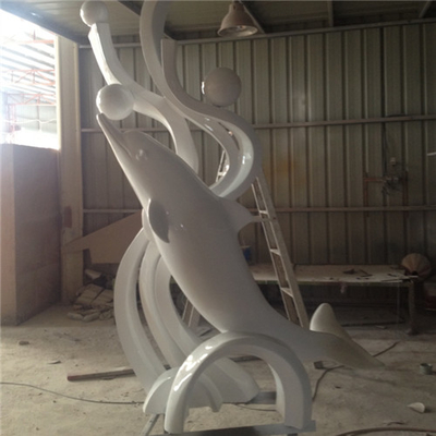 La statue extérieure de dauphin de fibre de verre de parc d'océan a poli 100cm peint