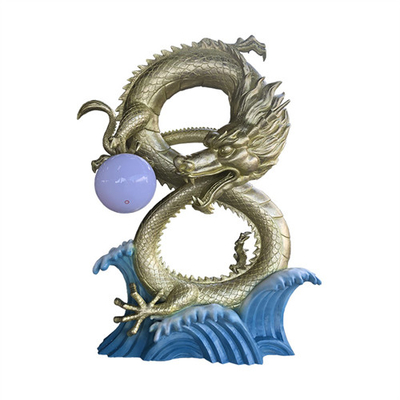 Statues faites sur commande Lucky Chinese Dragon Sculptures de fibre de verre de décor d'intérieur