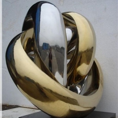 Les sculptures d'intérieur modernes en métal de miroir de cercle soustraient l'acier inoxydable