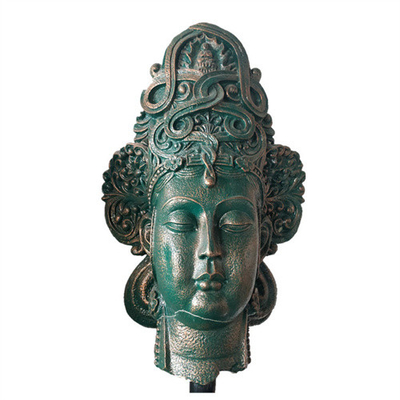 Décoratif d'intérieur de statues en bronze de jardin de tête de Bouddha adapté aux besoins du client