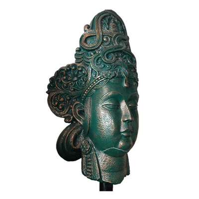 Décoratif d'intérieur de statues en bronze de jardin de tête de Bouddha adapté aux besoins du client