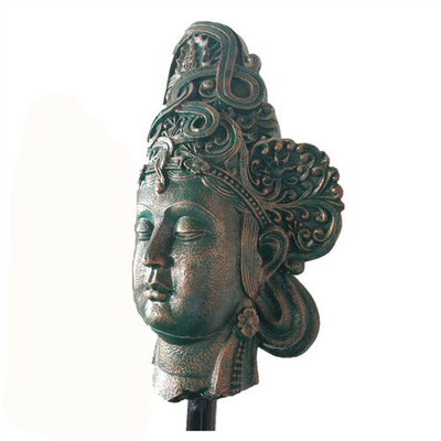 Décoratif d'intérieur de statues en bronze de jardin de tête de Bouddha adapté aux besoins du client