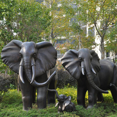 Statues en bronze extérieures de jardin de grand éléphant moulant pour le parc de zoo