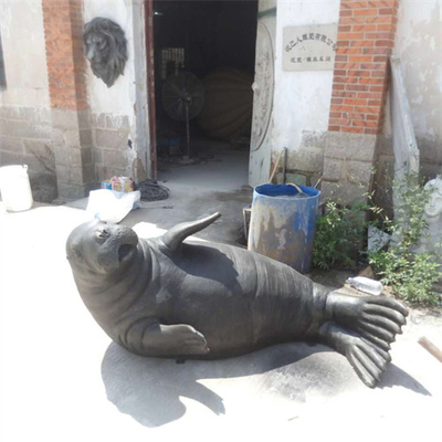 Le jardin animal en bronze de morse grandeur nature de mer sculpte extérieur pour la décoration