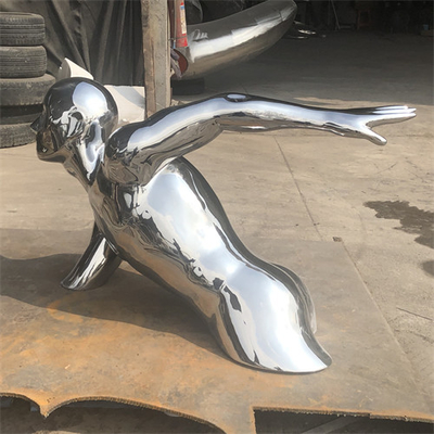 Le décor s'élevant de mur d'homme sculpte accrocher 3D d'acier inoxydable de miroir