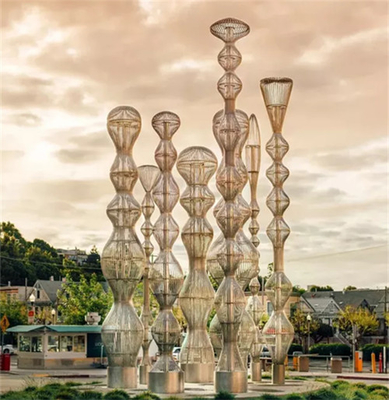 Le métal abstrait colomnaire de pilier sculpte l'acier inoxydable 316L extérieur pour le jardin