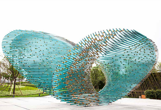 Moderne de Ring Stainless Steel Sculptures Abstract en métal adapté aux besoins du client pour le jardin