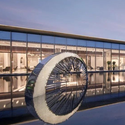 Miroir acrylique d'acier inoxydable de Ring Circle Abstract Metal Sculptures pour la piscine