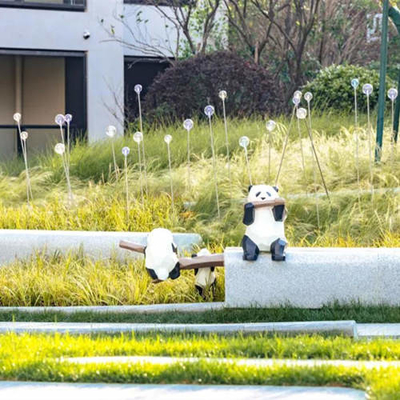 Métal moderne de Panda Garden Ornament Outdoor Statue pour le tabouret se reposant