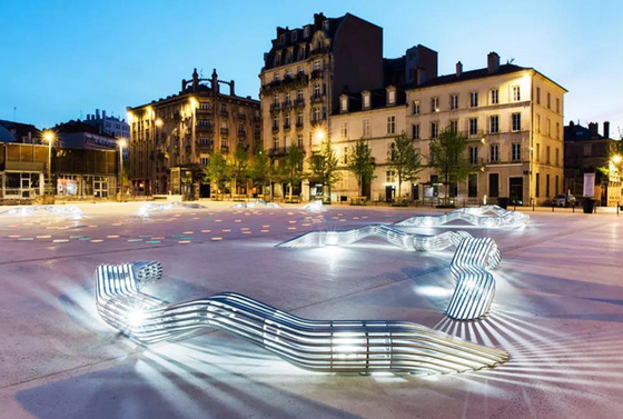La chaise publique d'Art Polished Outdoor Stainless Steel de meubles de sculpture a adapté aux besoins du client