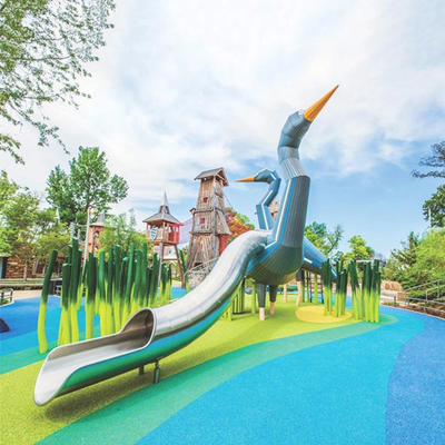 Glissière en acier de terrain de jeu en métal de Duck Outdoor Garden Sculptures Stainless grande