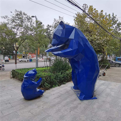 L'animal extérieur de jardin d'ours sculpte moderne de la fibre de verre 316L peint