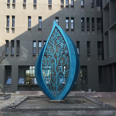Le jardin urbain de feuille en métal de paysage sculptent de grands ornements d'acier inoxydable
