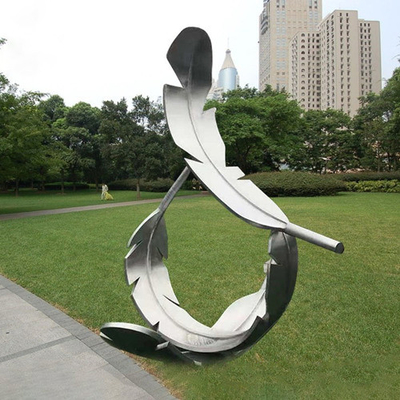 Plume de haut créative Matte Metal Sculpture décoratif de jardin de 200 cm