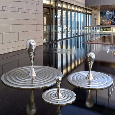 Le décor à la maison abstrait moderne sculpte la baisse de l'eau de fontaine de solides solubles 316L