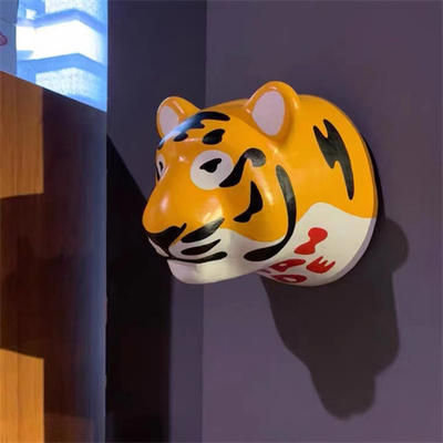 Accrocher de fibre de verre de Tiger Head Wall Decor Sculptures de bande dessinée
