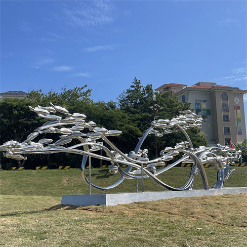 Décoration moderne de jardin d'Art Fish Sculptures Polished For en métal de miroir