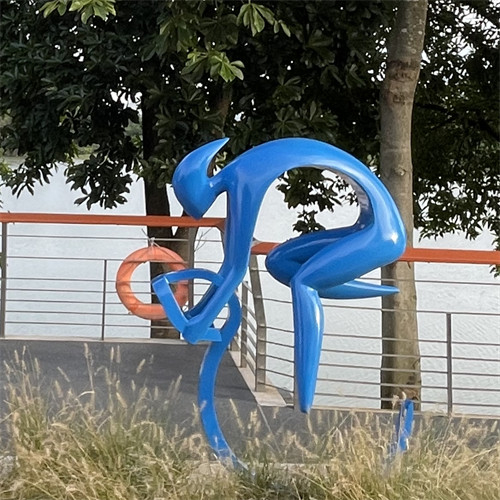 Le jardin extérieur de peinture de bicyclette de tour sculpte Art Metal Colorful