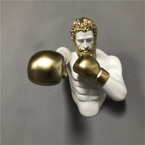 Sculpture décorative de boxe Art Hanging Fiberglass For Gym en mur de champion