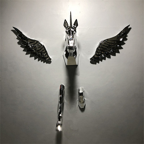 Statue décorative de cheval d'Unicorn Wall Sculpture Hanging Pegasus pour le fond